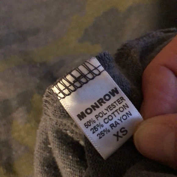 Monrow camouflage and charcoal long sleeve top - Picture 4 of 5